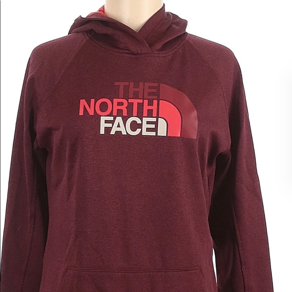 burgundy north face hoodie